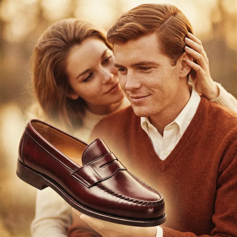 Penny loafer, burnished calf